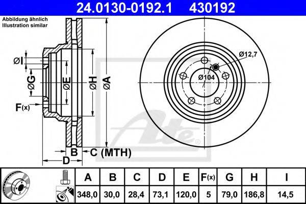 гальмівний диск ATE 24.0130-0192.1