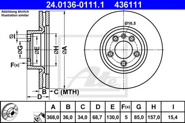 гальмівний диск ATE 24.0136-0111.1