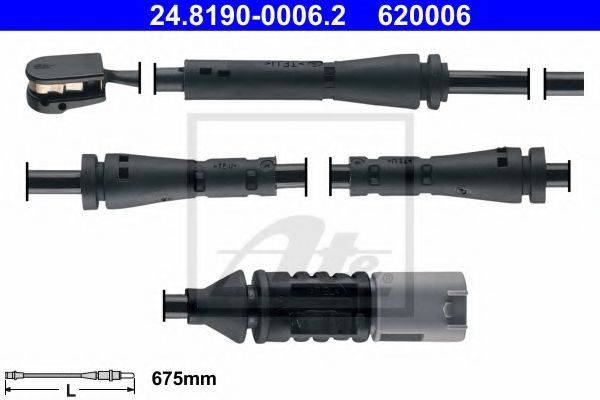 Сигналізатор, знос гальмівних колодок ATE 24.8190-0006.2