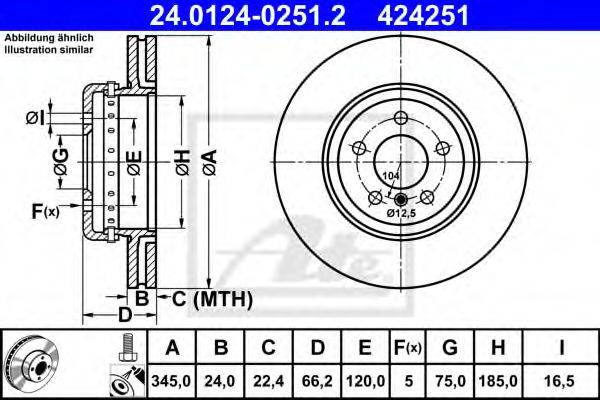 гальмівний диск ATE 24.0124-0251.2