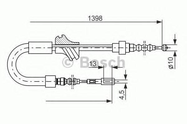 Трос, стоянкова гальмівна система BOSCH 1 987 477 200