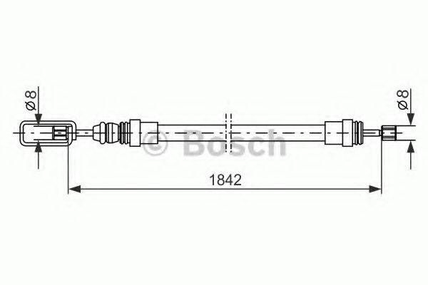 Трос, стоянкова гальмівна система BOSCH 1 987 477 422