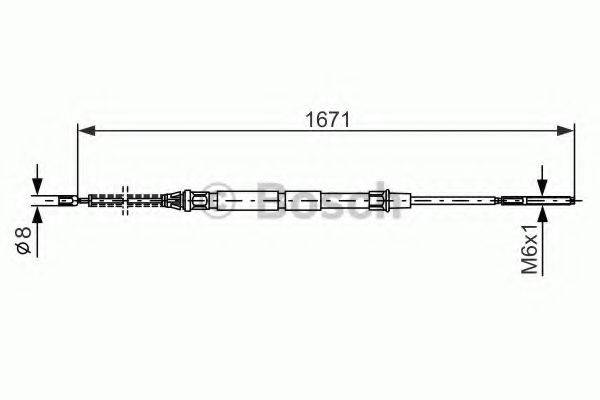 Трос, стоянкова гальмівна система BOSCH 1 987 477 626