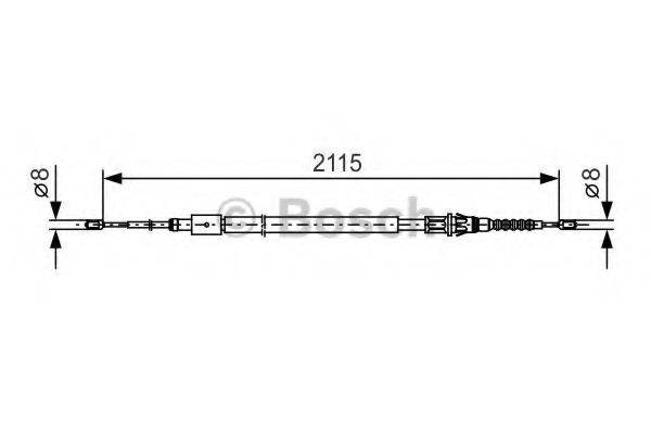 Трос, стоянкова гальмівна система BOSCH 1 987 477 775
