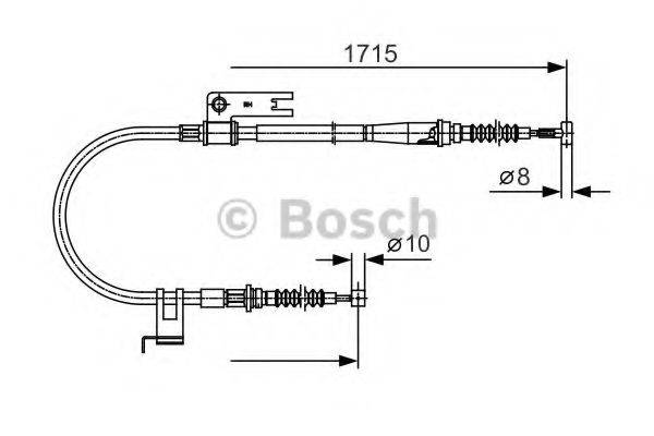 Трос, стоянкова гальмівна система BOSCH 1 987 477 916