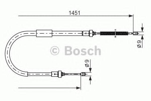 Трос, стоянкова гальмівна система BOSCH 1 987 477 966