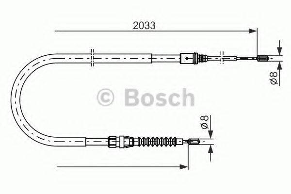 Трос, стоянкова гальмівна система BOSCH 1 987 482 190