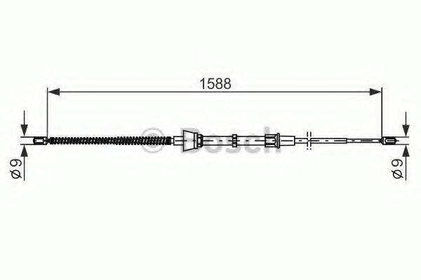 Трос, стоянкова гальмівна система BOSCH 1 987 482 266