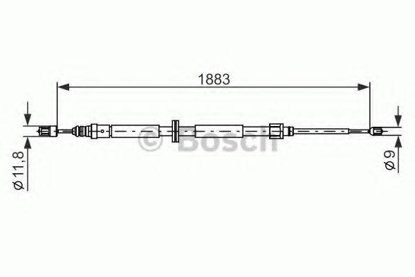 Трос, стоянкова гальмівна система BOSCH 1 987 482 302