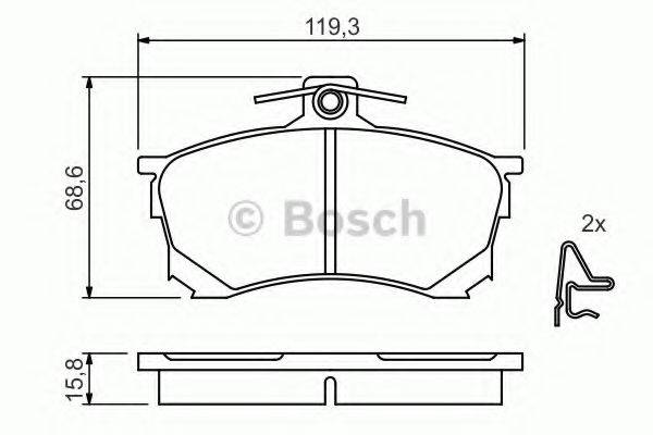 Комплект гальмівних колодок, дискове гальмо BOSCH 0 986 424 370