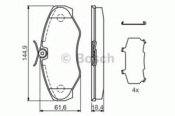 Комплект гальмівних колодок, дискове гальмо BOSCH 0 986 424 531