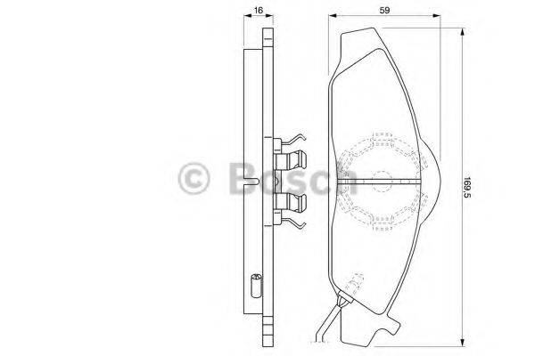 Комплект гальмівних колодок, дискове гальмо BOSCH 0 986 424 551