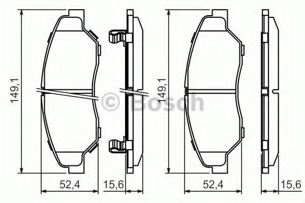 Комплект гальмівних колодок, дискове гальмо BOSCH 0 986 424 696