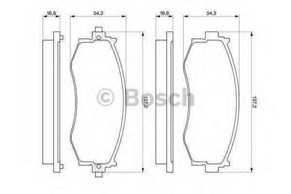 Комплект гальмівних колодок, дискове гальмо BOSCH 0 986 461 121