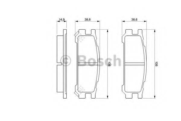 Комплект гальмівних колодок, дискове гальмо BOSCH 0 986 461 143