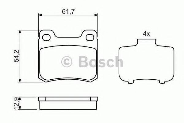 Комплект тормозных колодок, дисковый тормоз BOSCH 0 986 466 874