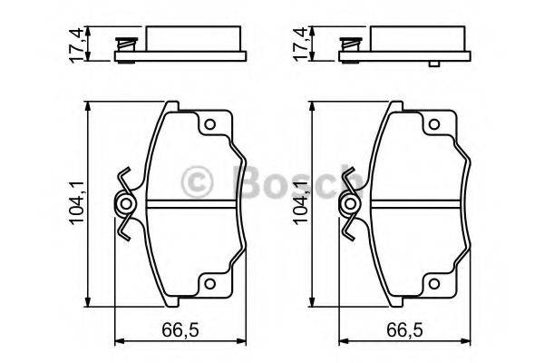 Комплект гальмівних колодок, дискове гальмо BOSCH 0 986 468 380