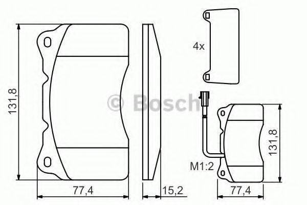 Комплект гальмівних колодок, дискове гальмо BOSCH 0 986 494 069