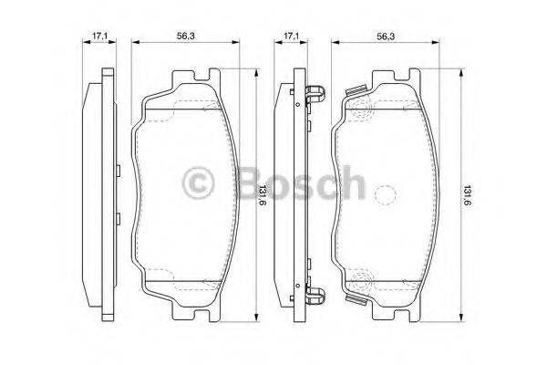 Комплект гальмівних колодок, дискове гальмо BOSCH 0 986 494 078