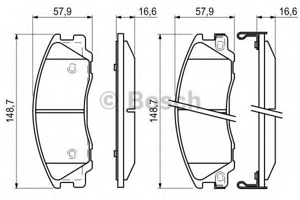 Комплект гальмівних колодок, дискове гальмо BOSCH 0 986 494 138