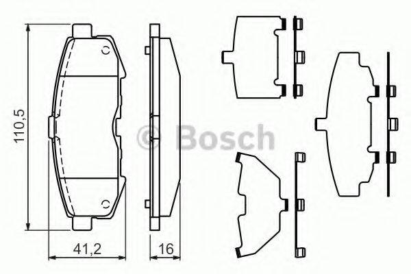 Комплект гальмівних колодок, дискове гальмо BOSCH 0 986 494 319