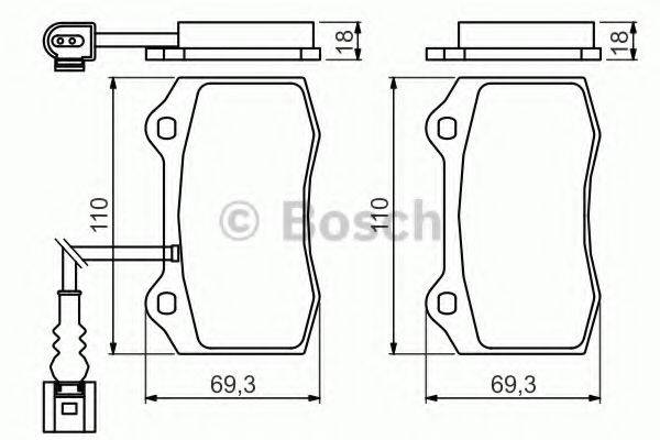 Комплект гальмівних колодок, дискове гальмо BOSCH 0 986 494 367