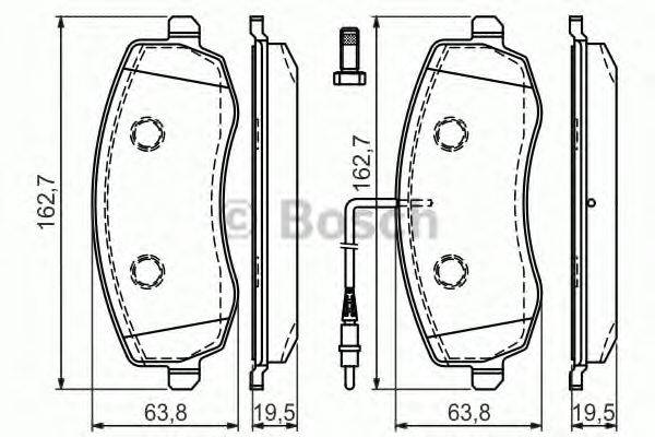 Комплект гальмівних колодок, дискове гальмо BOSCH 0 986 494 385