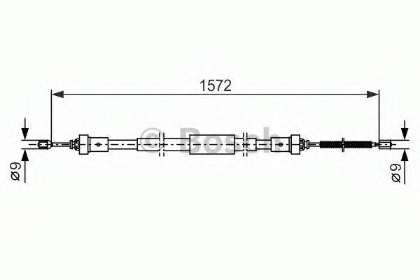 Трос, стоянкова гальмівна система BOSCH 1 987 482 384