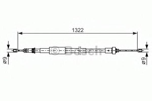 Трос, стоянкова гальмівна система BOSCH 1 987 482 385