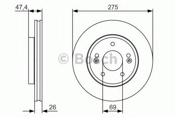 гальмівний диск BOSCH 0 986 479 R26