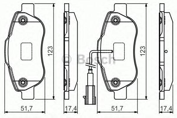 Комплект гальмівних колодок, дискове гальмо BOSCH 0 986 495 097