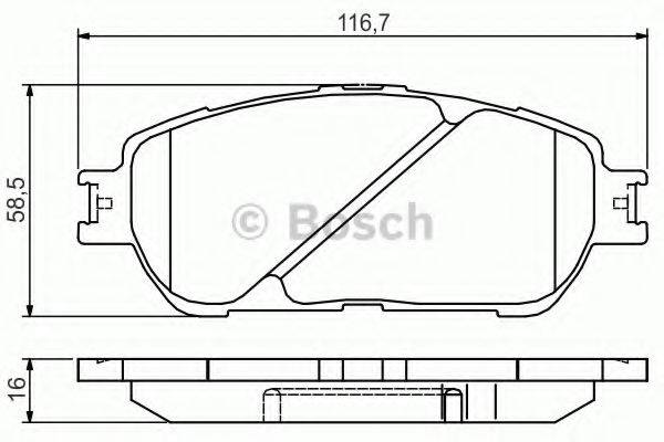 Комплект гальмівних колодок, дискове гальмо BOSCH 0 986 495 160