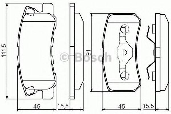 Комплект гальмівних колодок, дискове гальмо BOSCH 0 986 495 172