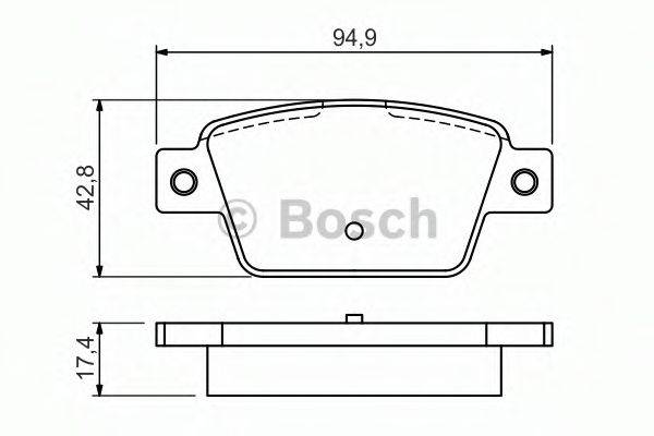 Комплект гальмівних колодок, дискове гальмо BOSCH 0 986 494 536