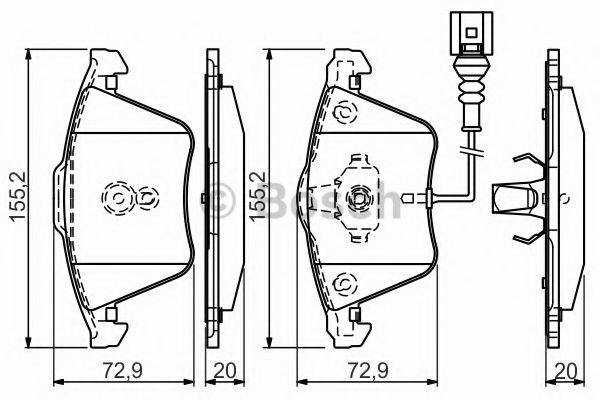 Комплект гальмівних колодок, дискове гальмо BOSCH 0 986 494 550