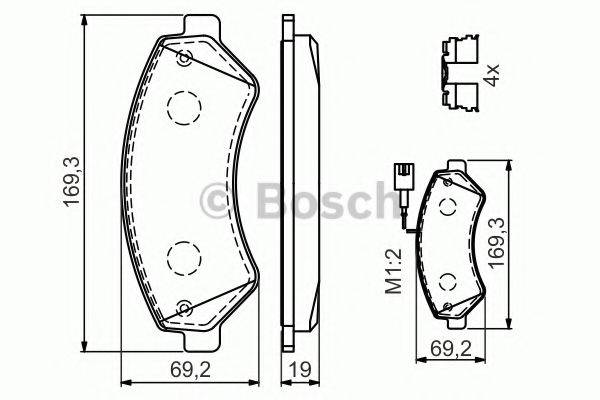 Комплект гальмівних колодок, дискове гальмо BOSCH 0 986 494 589