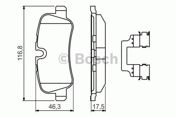 Комплект гальмівних колодок, дискове гальмо BOSCH 0 986 494 636