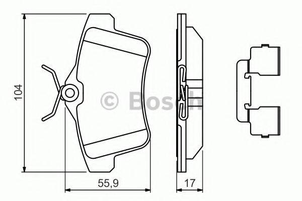 Комплект гальмівних колодок, дискове гальмо BOSCH 0 986 494 640