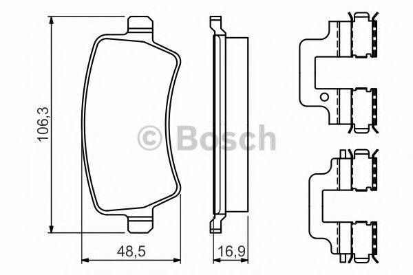 Комплект гальмівних колодок, дискове гальмо BOSCH 0 986 494 641