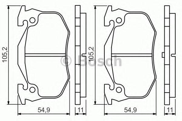 Комплект гальмівних колодок, дискове гальмо BOSCH 0 986 495 236