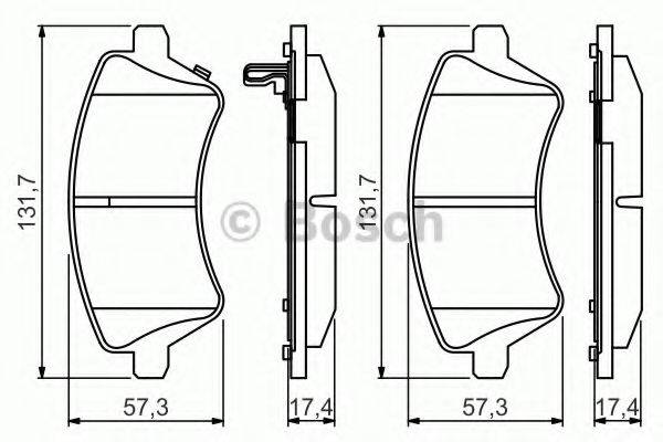 Комплект гальмівних колодок, дискове гальмо BOSCH 0 986 495 243