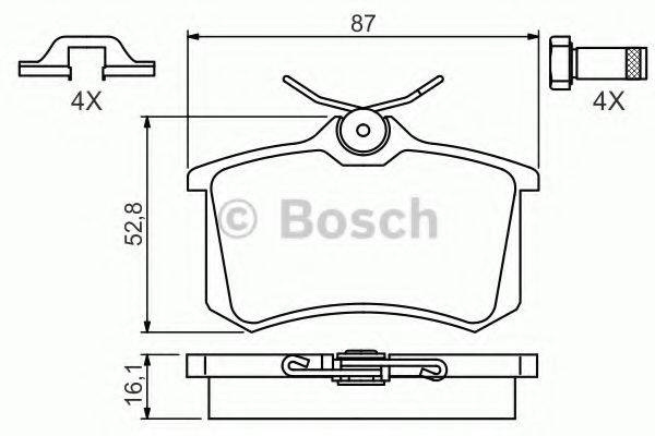 Комплект гальмівних колодок, дискове гальмо BOSCH 0 986 494 621