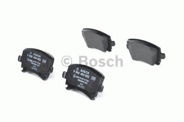 Комплект тормозных колодок, дисковый тормоз BOSCH 0 986 494 062