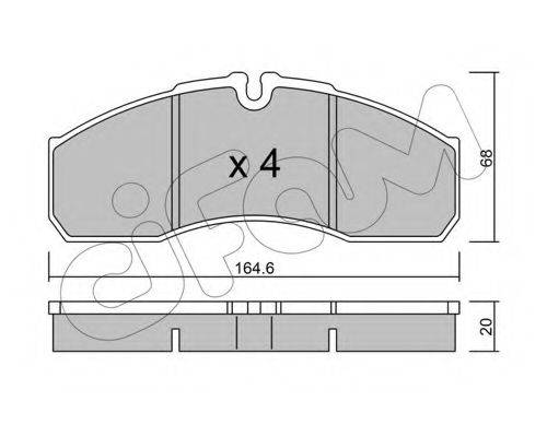 Комплект гальмівних колодок, дискове гальмо CIFAM 822-578-3