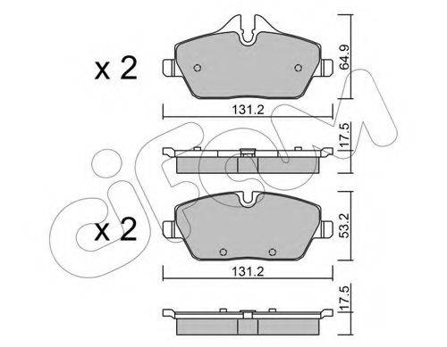 Комплект гальмівних колодок, дискове гальмо CIFAM 822-664-0