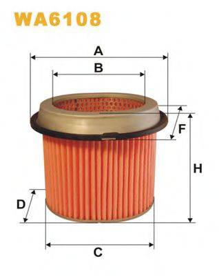 Повітряний фільтр WIX FILTERS WA6108