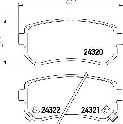 Комплект гальмівних колодок, дискове гальмо TEXTAR 2432001