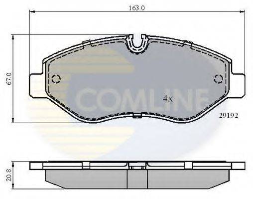 Комплект гальмівних колодок, дискове гальмо COMLINE CBP01555