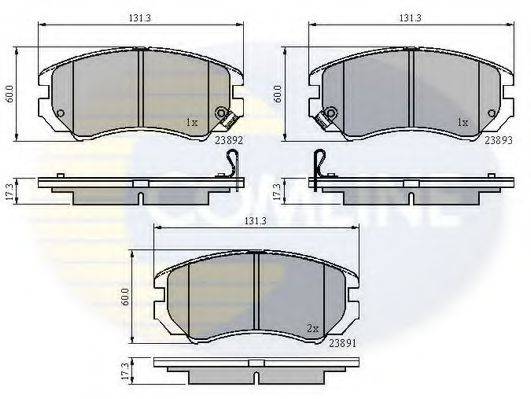 Комплект гальмівних колодок, дискове гальмо COMLINE CBP31196