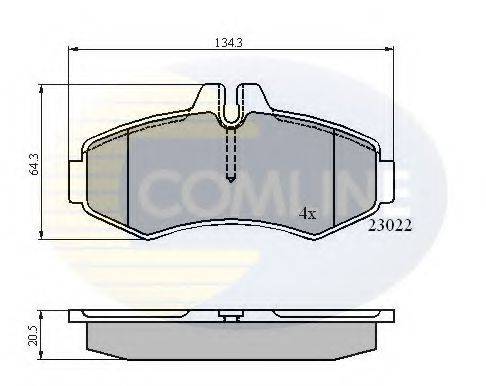 Комплект гальмівних колодок, дискове гальмо COMLINE CBP0480